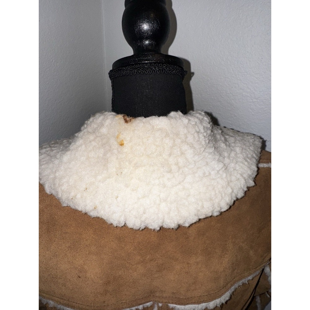 Vintage‎ Women's Pioneer Wear Leather & Sherpa Western Style Coat Size 14 - Picture 6 of 12